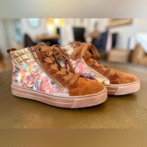 Ara High Soft Suede Sneaker Boots Brown | Zip Lace | UK 6.5/ US 9